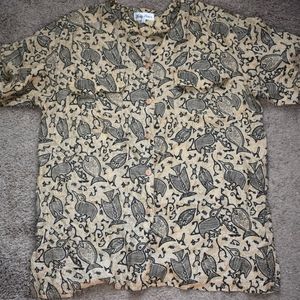 Lady Bear Tan Shirt with Fish Design Size Large